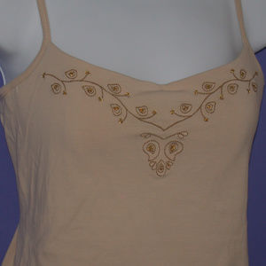 Vestiny Beaded Camisole W/ Underwire Bra Tan Stone